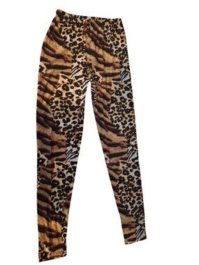 Always Leggings OS Animal Print Leopard Tiger Stretch Soft Athletisure